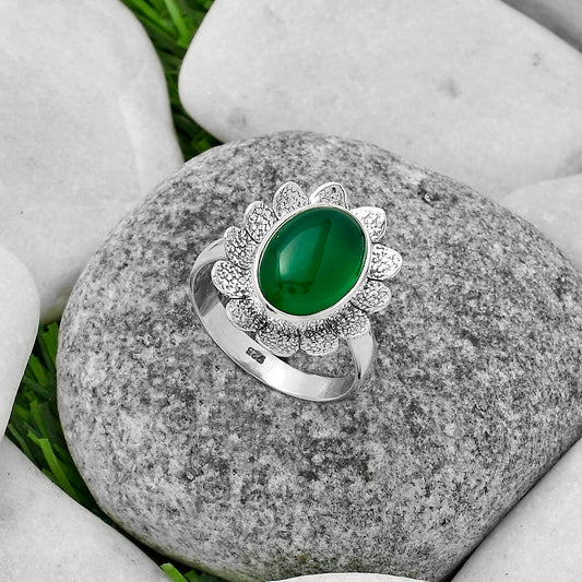 Natural Green Onyx Ring size-8.5 R-1241 SDR175739