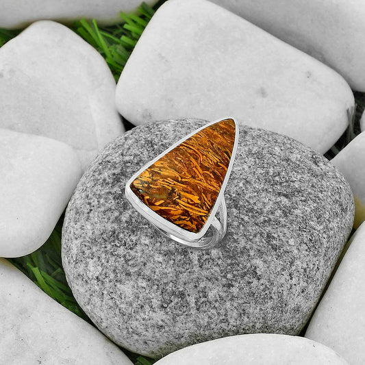 Natural Coquina Fossil Jasper India Ring size-7 R-1005 SDR175899