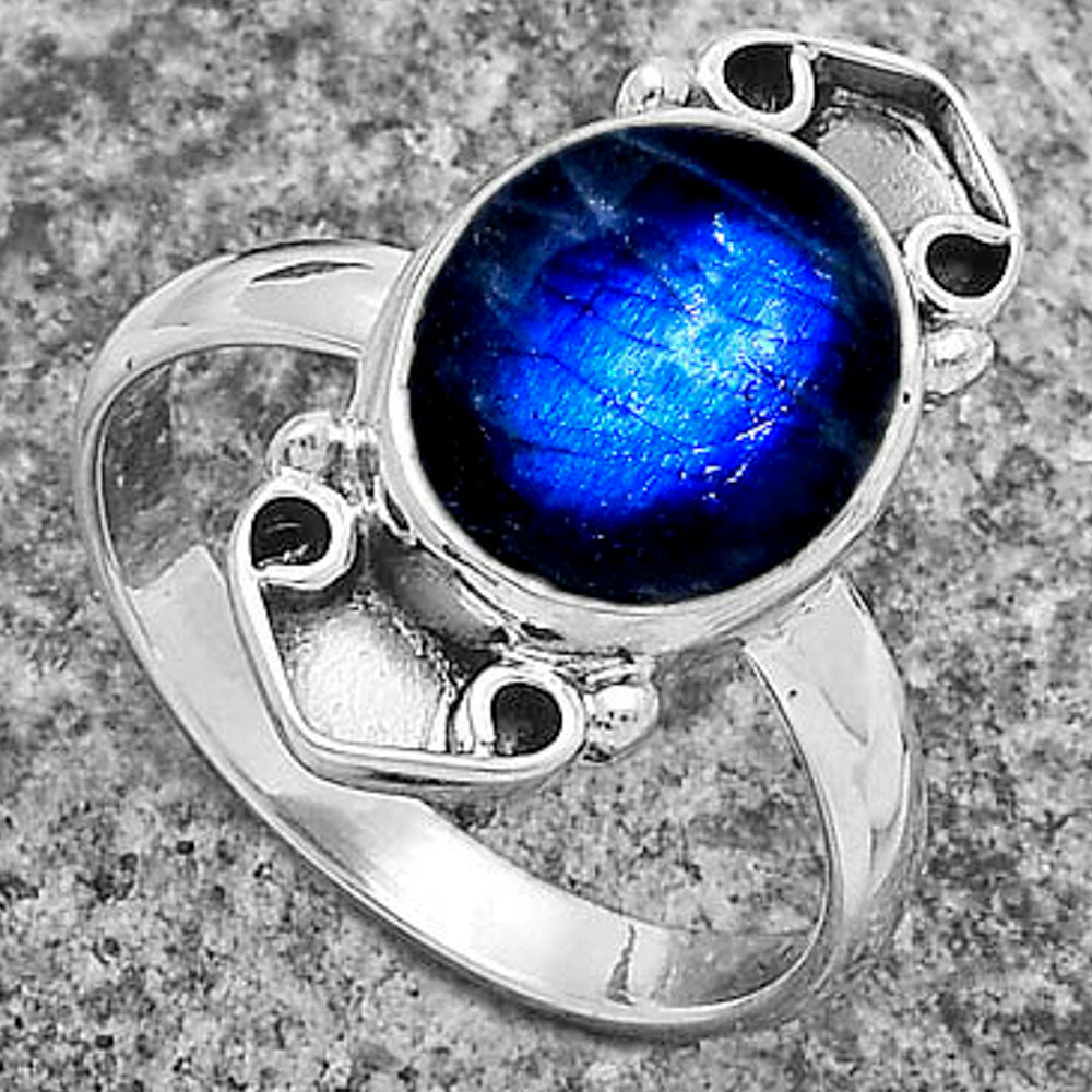 Blue Fire Labradorite - Madagascar Ring size-7 R-1204 SDR176081