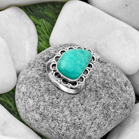 Natural Paraiba Amazonite Ring size-8.5 R-1092 SDR176171