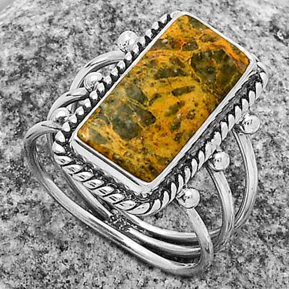 Natural Moroccan Yellow Jacket Jasper Ring size-8 R-1010 SDR176263