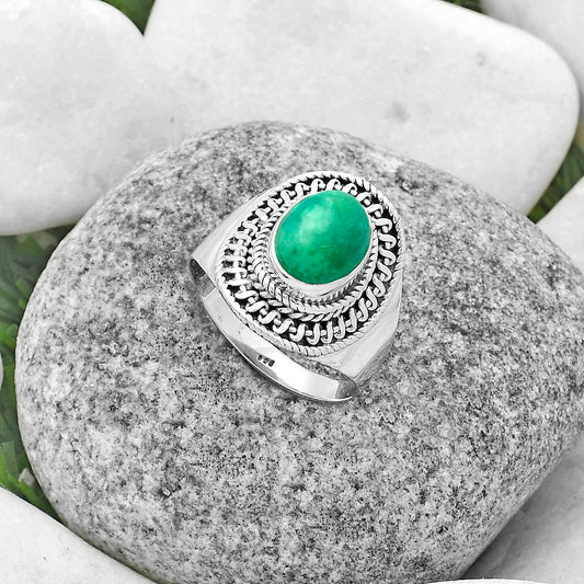 Natural Turquoise Magnesite Ring size-9 R-1279 SDR176472
