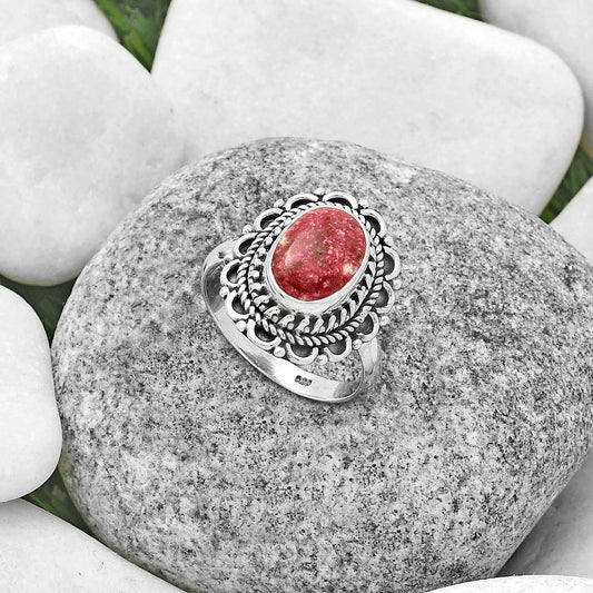 Natural Pink Thulite - Norway Ring size-7.5 R-1256 SDR176491