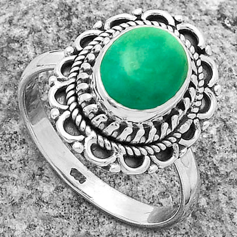Natural Turquoise Magnesite Ring size-9 R-1256 SDR176502