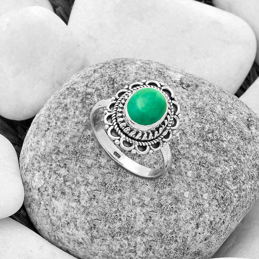 Natural Turquoise Magnesite Ring size-9 R-1256 SDR176502