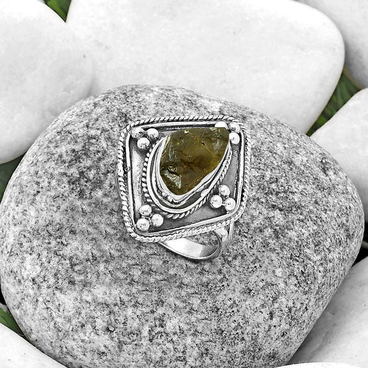 Natural Rare Kornerupine Rough Ring size-8 R-1258 SDR176621