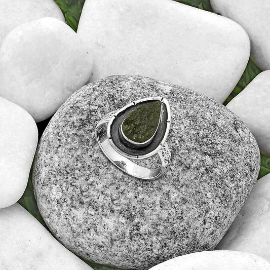 Natural Tektite Rough - Greek Ring size-7.5 R-1688 SDR176700