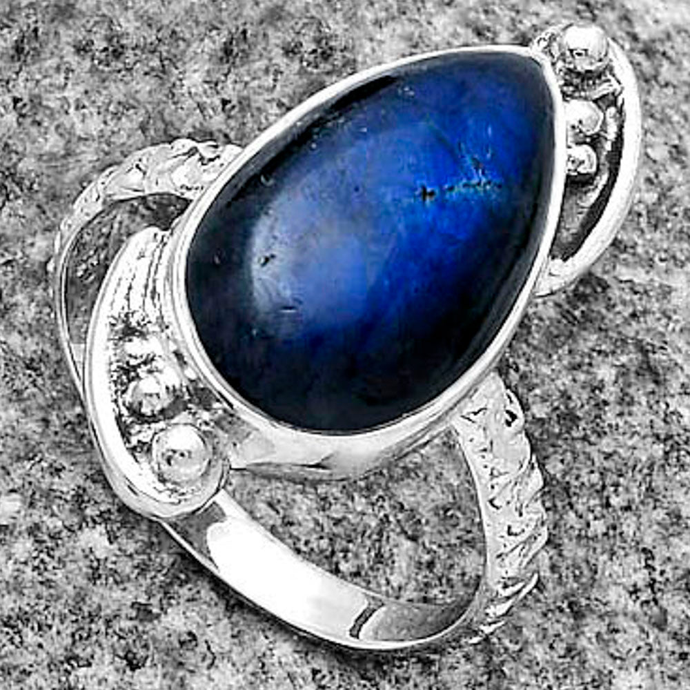 Blue Fire Labradorite - Madagascar Ring size-7 R-1160 SDR176880