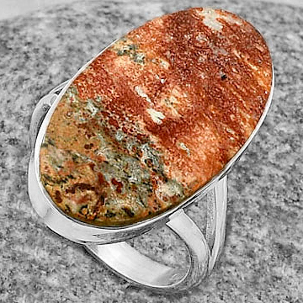 Natural Leopard Skin Jasper Ring size-7 R-1002 SDR178282