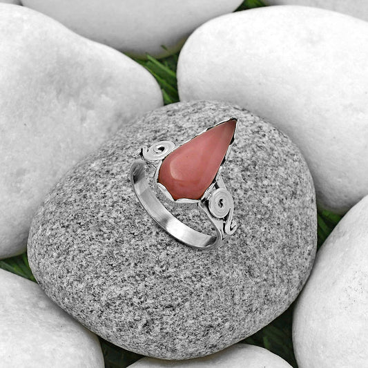 Natural Pink Tulip Quartz Ring size-9 R-1315 SDR178827