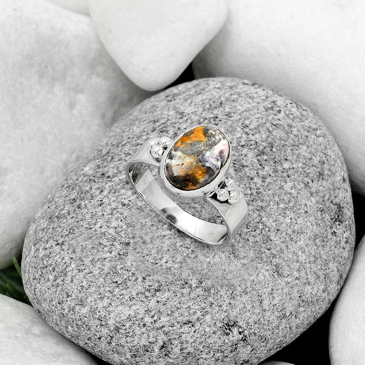 Natural Indian Blanket Jasper Ring size-8 R-1715 SDR179015