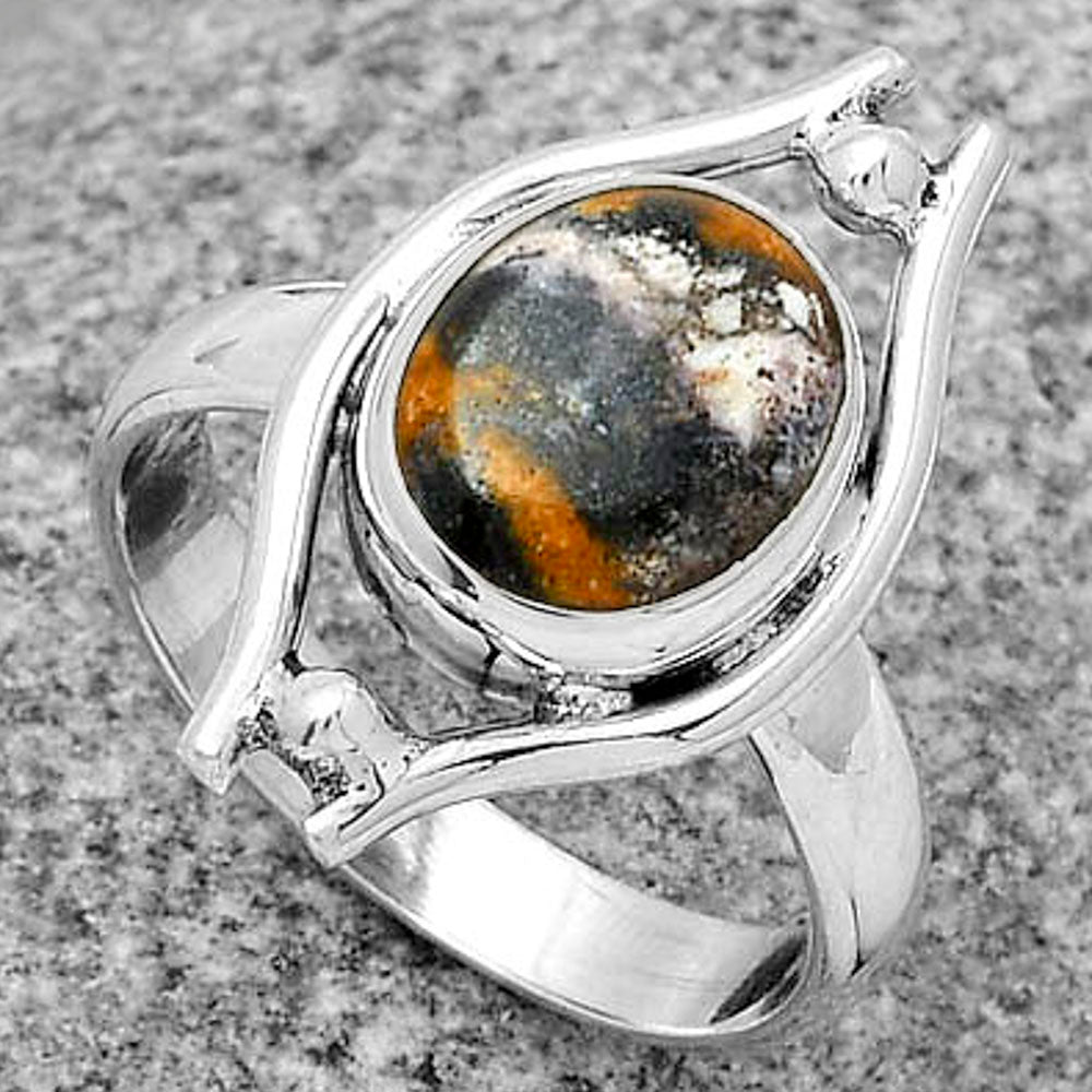 Natural Indian Blanket Jasper Ring size-7.5 R-1663 SDR179066