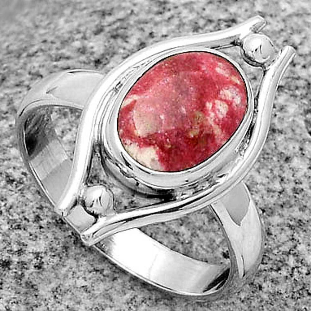 Natural Pink Thulite - Norway Ring size-8 R-1663 SDR179088