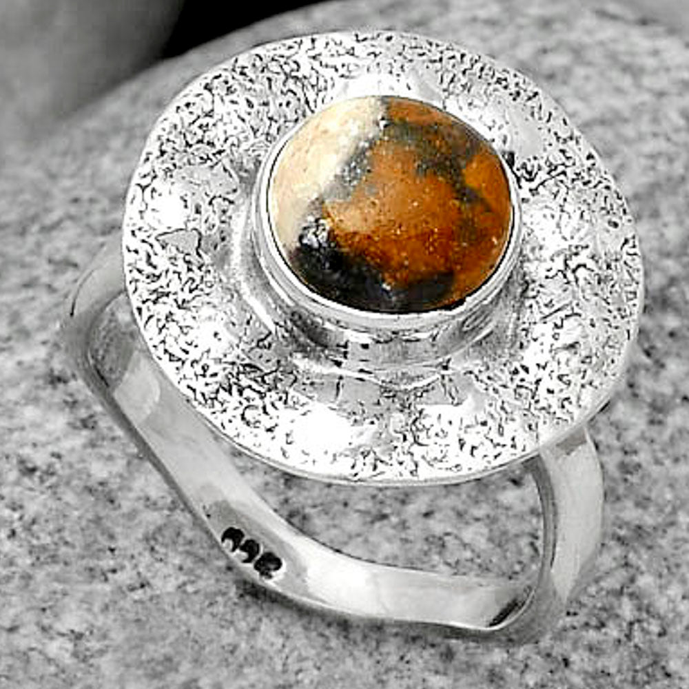Natural Indian Blanket Jasper Ring size-7.5 R-1531 SDR179103