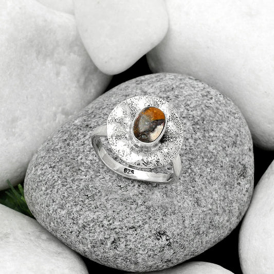 Natural Indian Blanket Jasper Ring size-9 R-1531 SDR179129