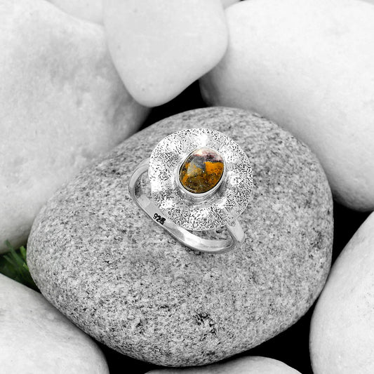 Natural Indian Blanket Jasper Ring size-9 R-1531 SDR179134