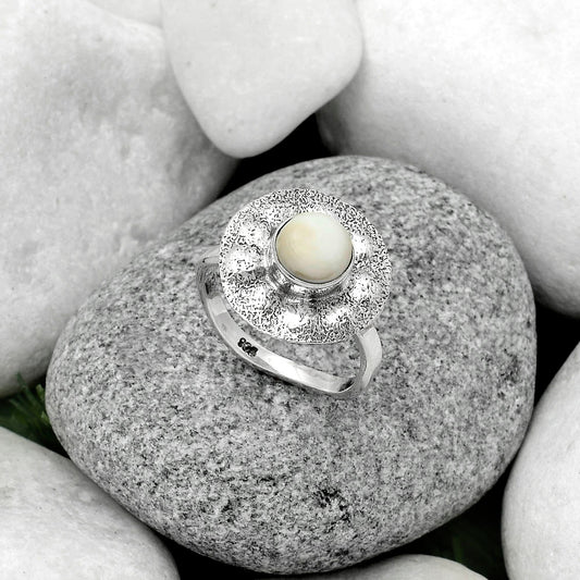 Natural White Opal Ring size-9.5 R-1531 SDR179144