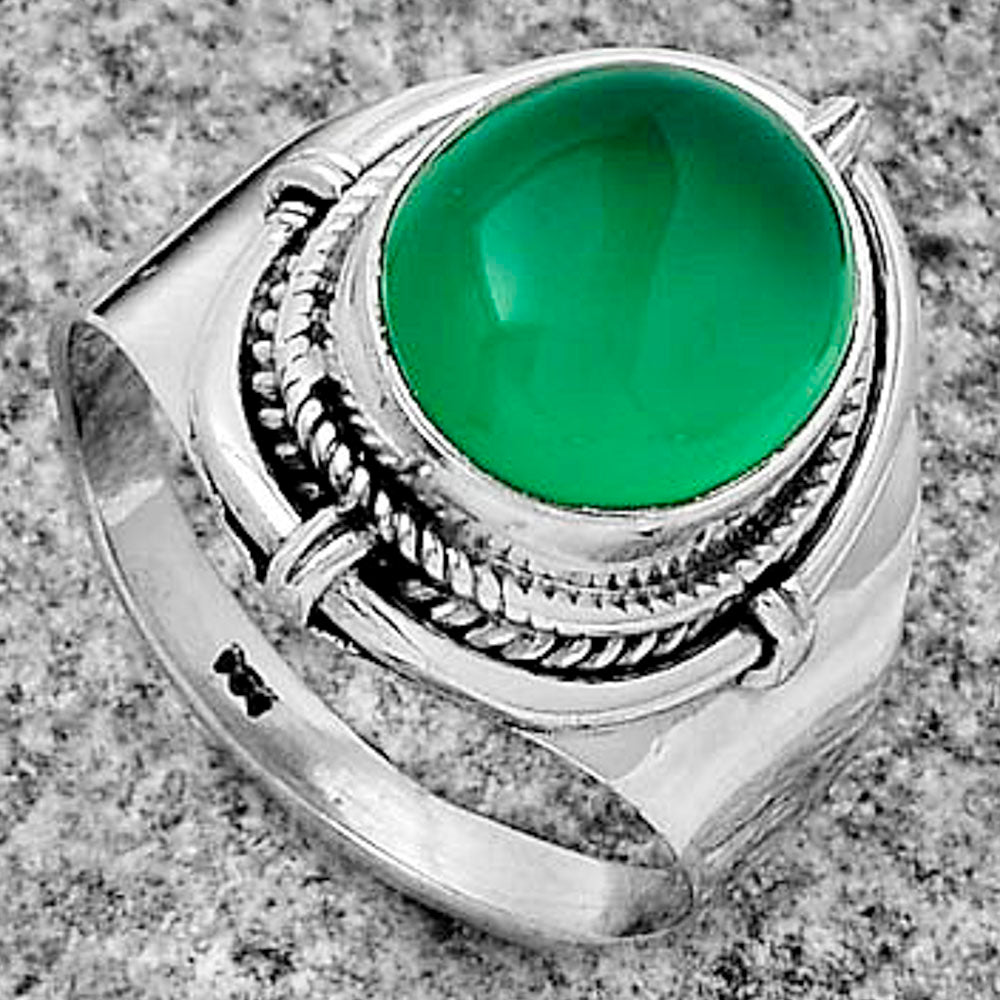 Natural Green Onyx Ring size-8 R-1539 SDR179380