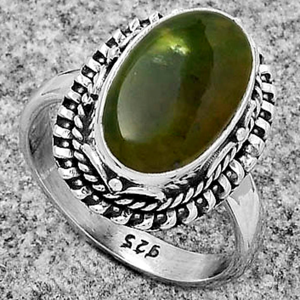 Natural Chrome Chalcedony Ring size-6.5 R-1279 SDR179483