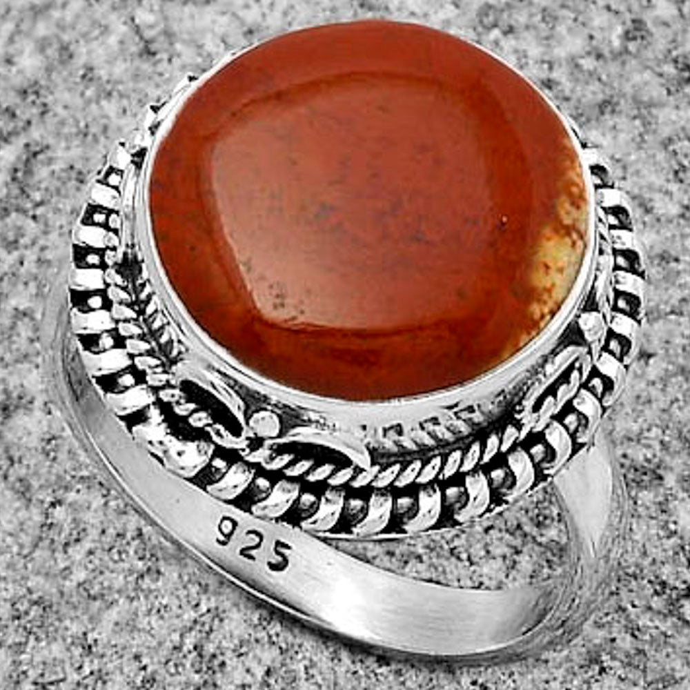 Natural Red Moss Agate Ring size-8 R-1279 SDR179488
