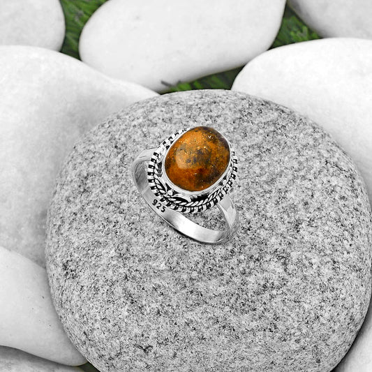 Natural Indian Blanket Jasper Ring size-9.5 R-1279 SDR179504