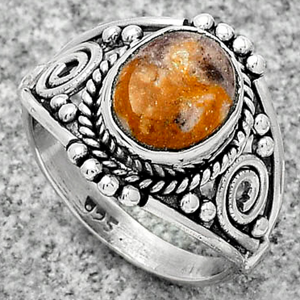 Natural Indian Blanket Jasper Ring size-7.5 R-1270 SDR179583