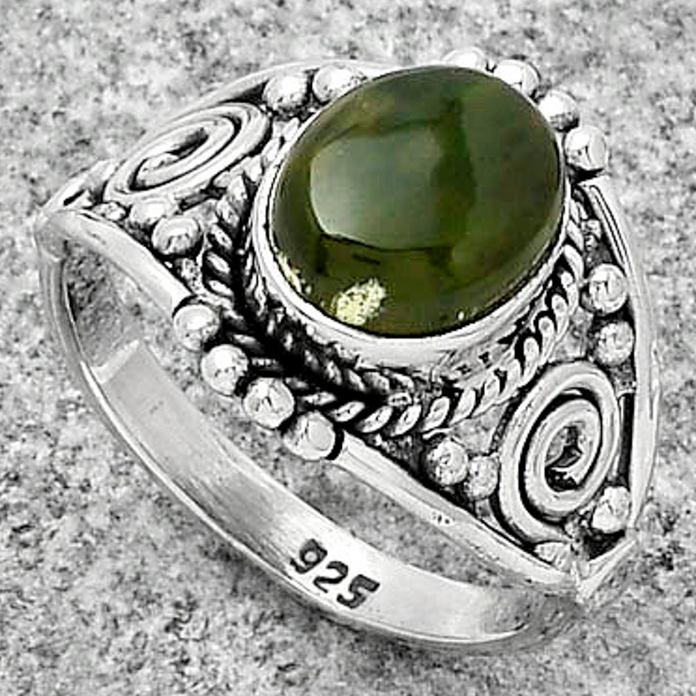 Natural Chrome Chalcedony Ring size-7.5 R-1270 SDR179596