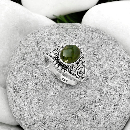 Natural Chrome Chalcedony Ring size-7.5 R-1270 SDR179596