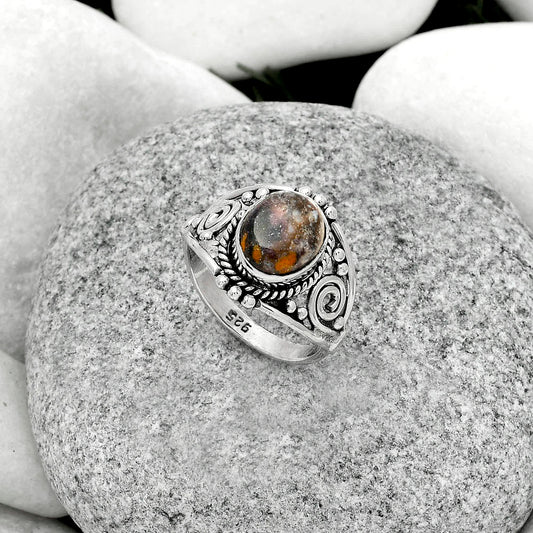 Natural Indian Blanket Jasper Ring size-7.5 R-1270 SDR179599