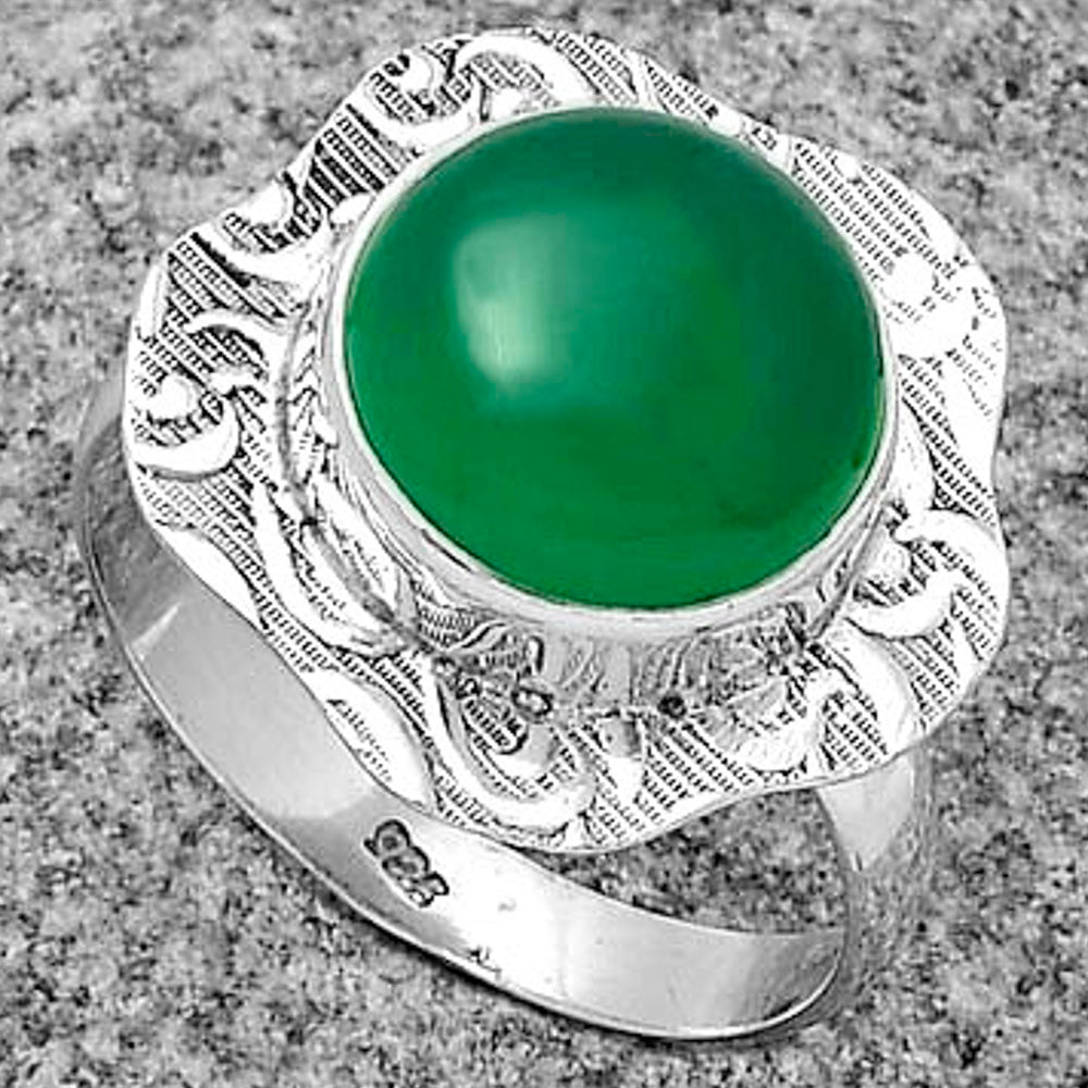 Natural Green Onyx Ring size-8 R-1090 SDR179708