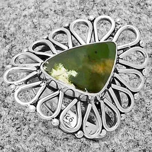 Natural Chrome Chalcedony Ring size-6.5 R-1527 SDR179748