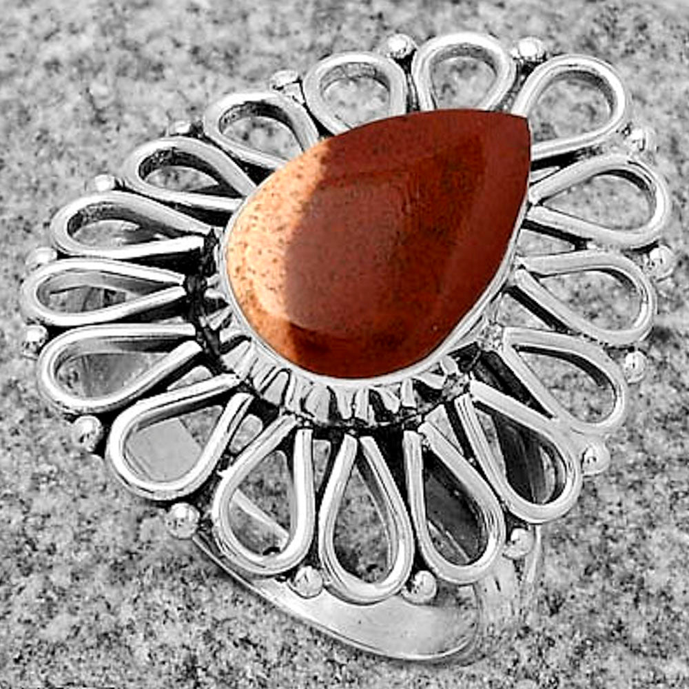 Natural Red Moss Agate Ring size-7.5 R-1527 SDR179749