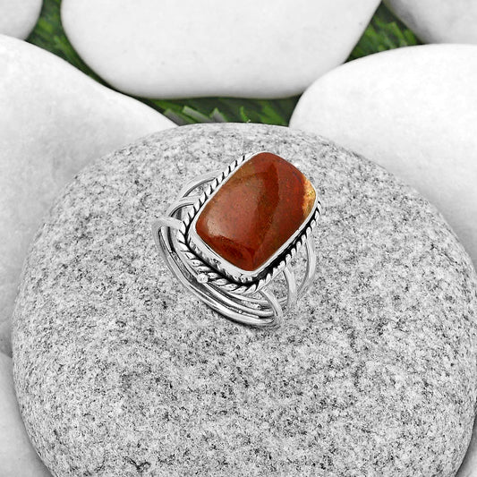 Natural Red Moss Agate Ring size-7 R-1010 SDR179833