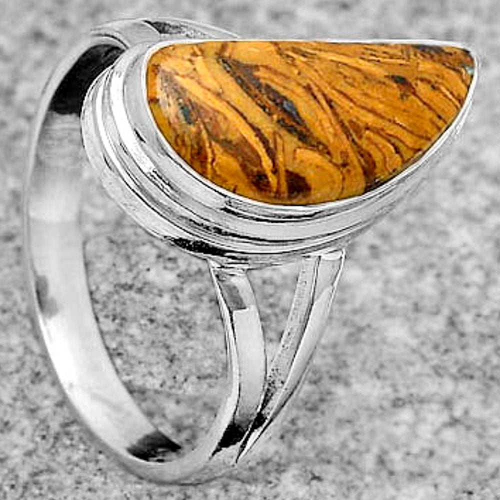 Coquina Fossil Jasper - India Ring size-7.5 R-1008 SDR179903