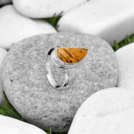 Coquina Fossil Jasper - India Ring size-7.5 R-1008 SDR179903