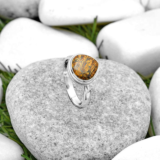 Natural Coquina Fossil Jasper India Ring size-7 R-1007 SDR179965