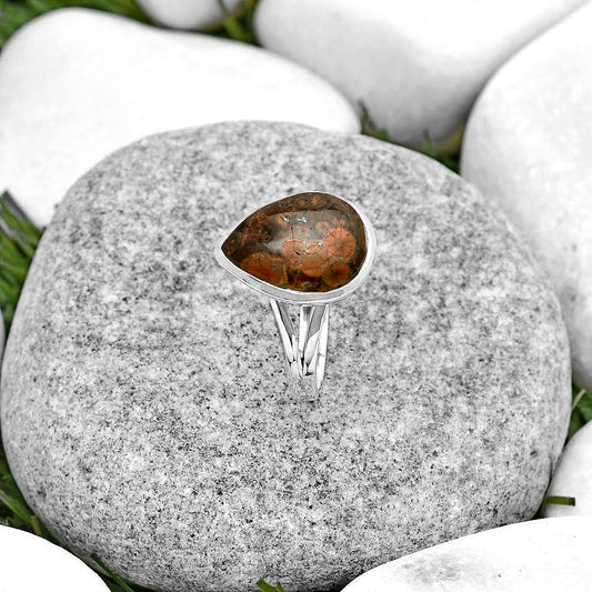 Natural Leopard Skin Jasper Ring size-7.5 R-1008 SDR180290