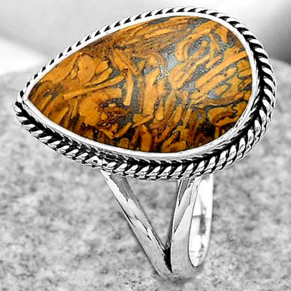 Coquina Fossil Jasper - India Ring size-8.5 R-1010 SDR180393