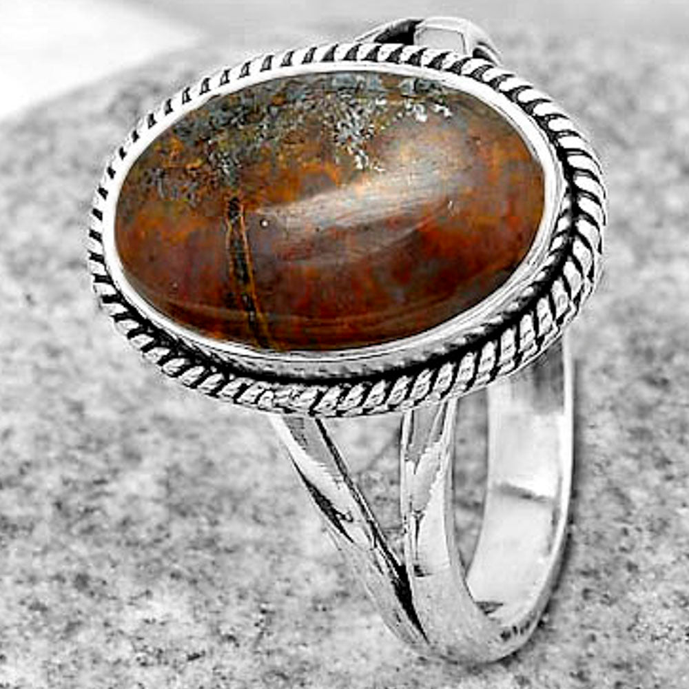 Natural Purple Cow Jasper Ring size-7.5 R-1010 SDR180428