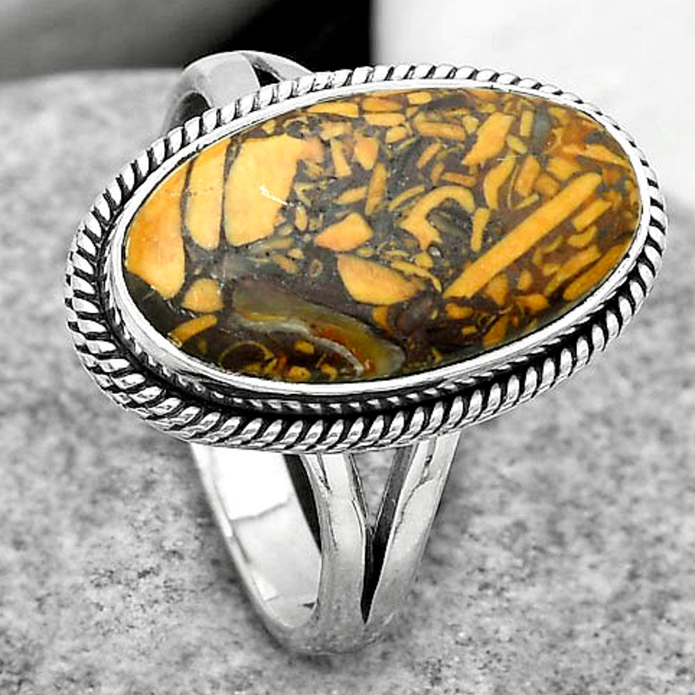 Coquina Fossil Jasper - India Ring size-7.5 R-1010 SDR180830
