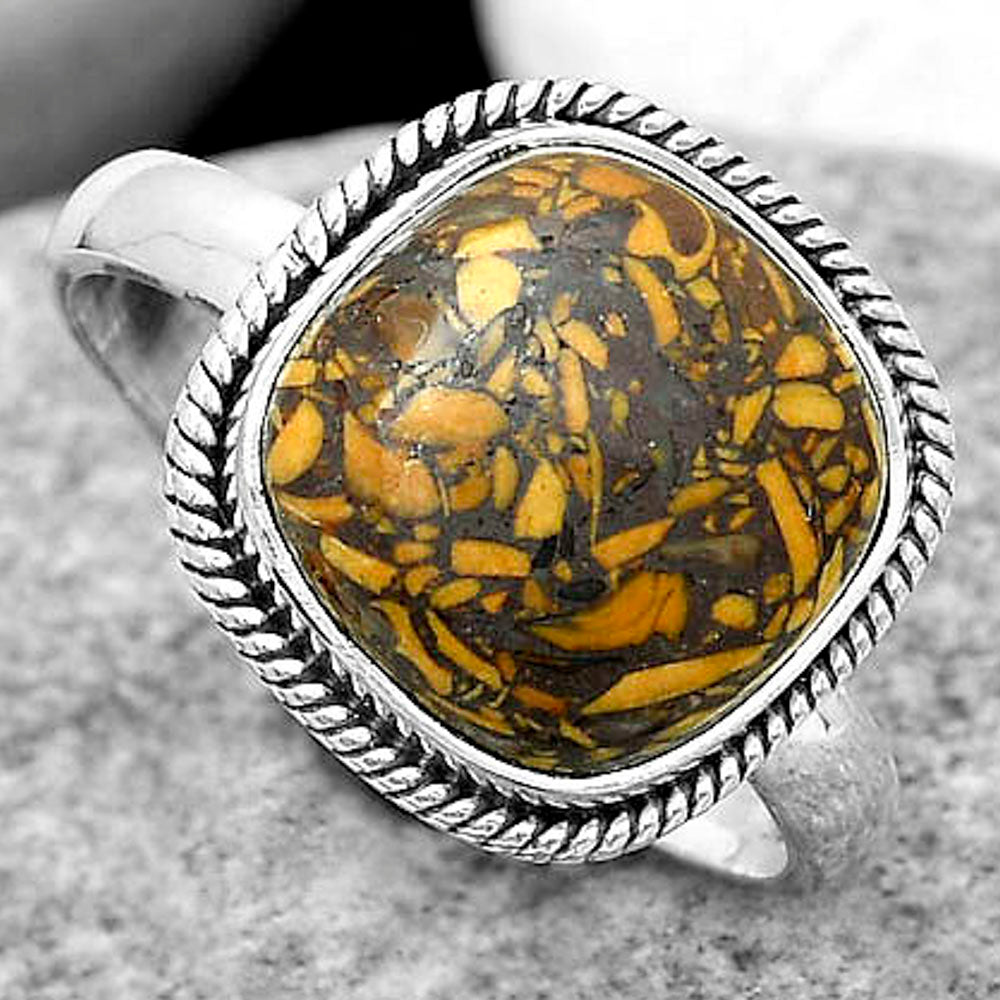 Coquina Fossil Jasper - India Ring size-8.5 R-1009 SDR180831