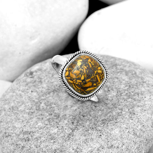 Coquina Fossil Jasper - India Ring size-8.5 R-1009 SDR180831