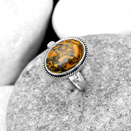 Coquina Fossil Jasper - India Ring size-7.5 R-1009 SDR180832