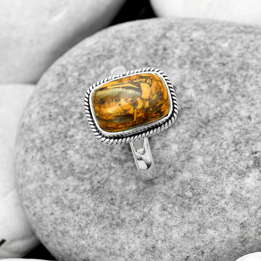 Natural Coquina Fossil Jasper India Ring size-7 R-1009 SDR180839