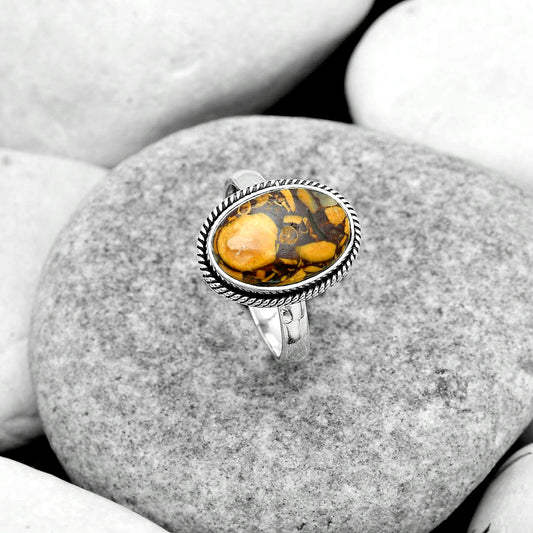 Coquina Fossil Jasper - India Ring size-7.5 R-1009 SDR180850