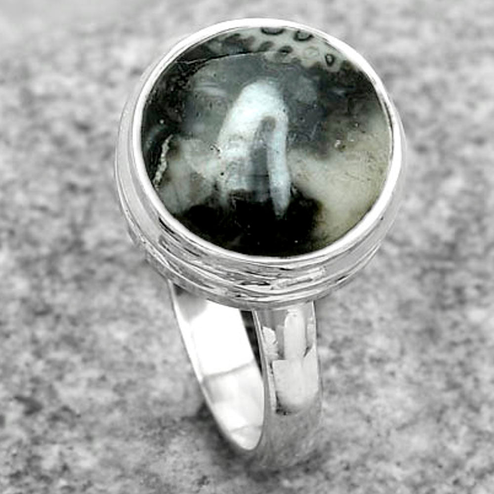 Natural Mexican Cabbing Fossil Ring size-7.5 R-1007 SDR181052