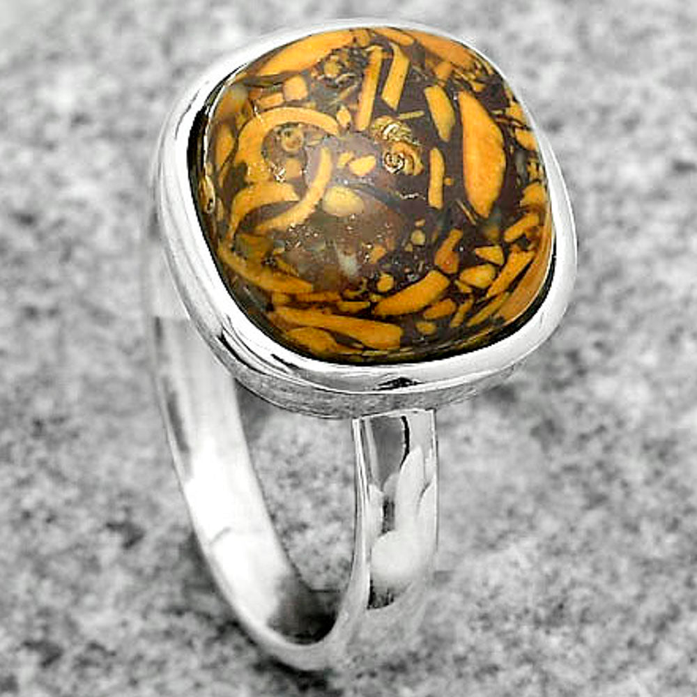 Coquina Fossil Jasper - India Ring size-8.5 R-1007 SDR181072