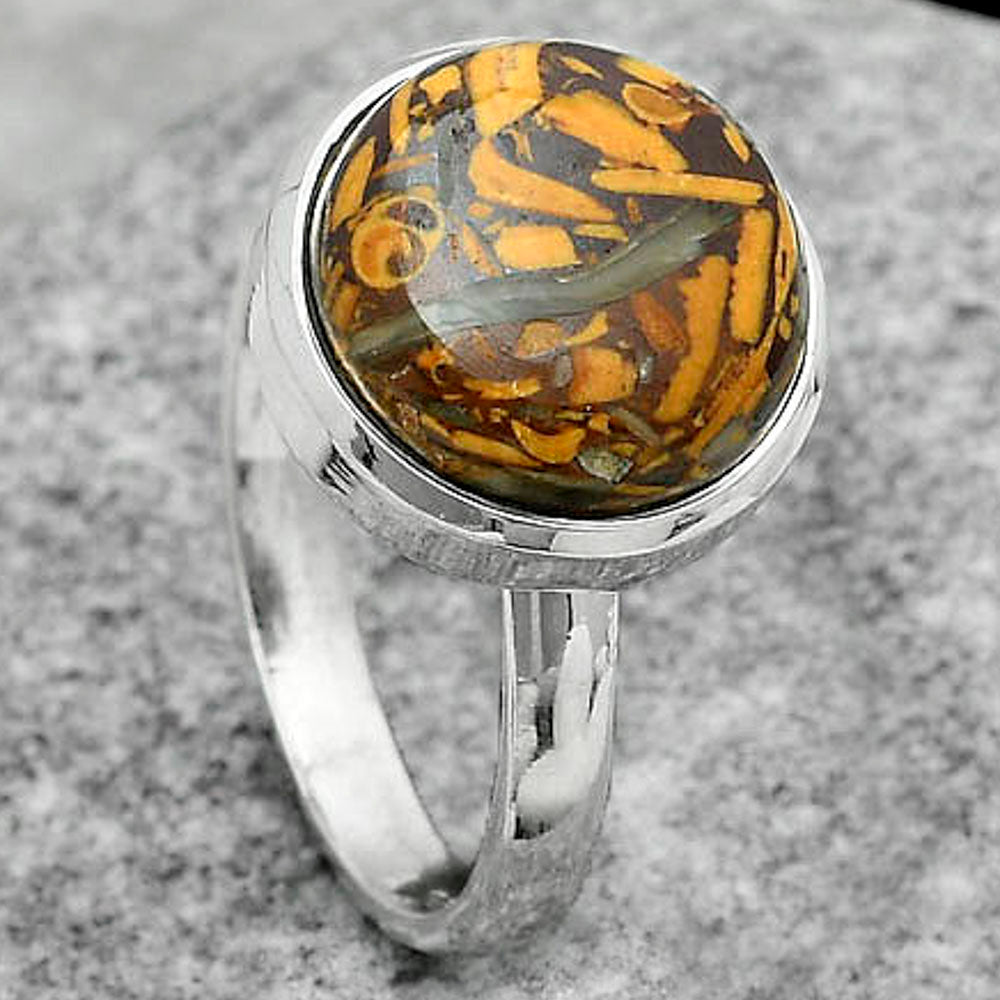 Coquina Fossil Jasper - India Ring size-8.5 R-1007 SDR181103
