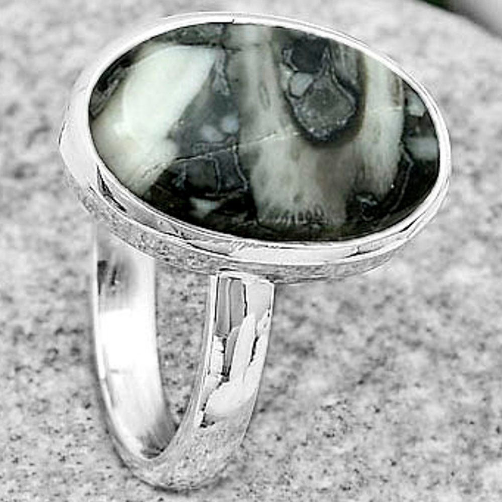 Natural Mexican Cabbing Fossil Ring size-7.5 R-1007 SDR181142