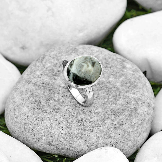 Natural Mexican Cabbing Fossil Ring size-7.5 R-1007 SDR181144